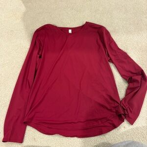 lululemon athletica High-Neck Run and Train Deep Red Long Sleeve